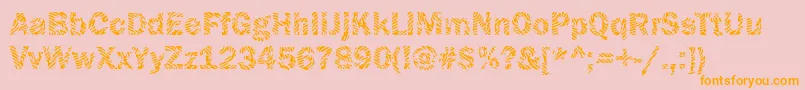 Funky09Bold-Schriftart – Orangefarbene Schriften auf rosa Hintergrund