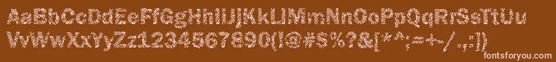 Czcionka Funky09Bold – różowe czcionki na brązowym tle