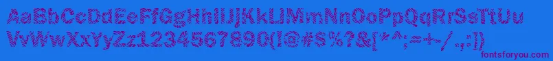 Funky09Bold Font – Purple Fonts on Blue Background