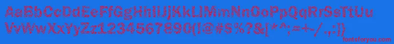 Funky09Bold Font – Red Fonts on Blue Background