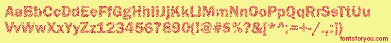 Funky09Bold Font – Red Fonts on Yellow Background