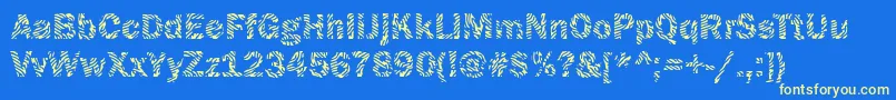 Funky09Bold Font – Yellow Fonts on Blue Background