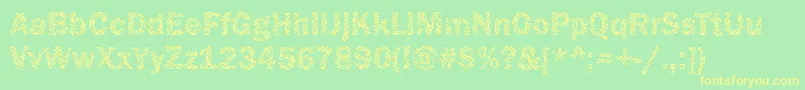 Funky09Bold Font – Yellow Fonts on Green Background