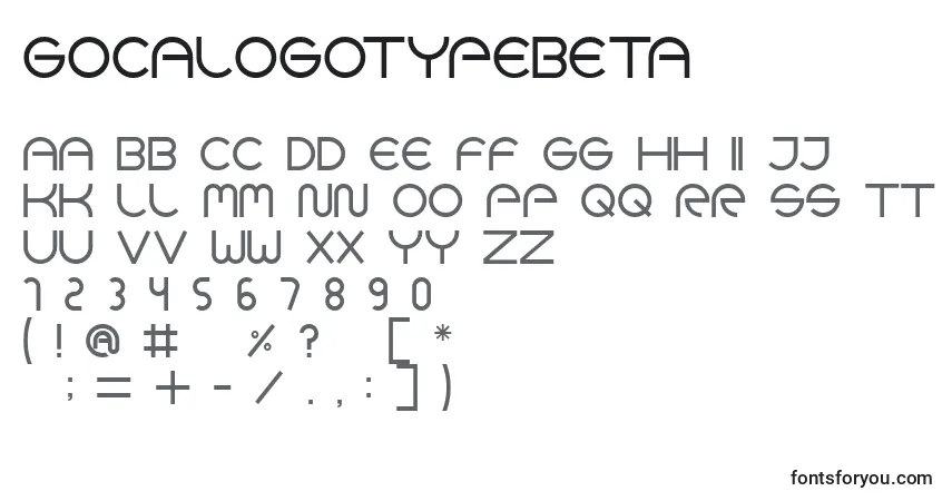 Шрифт GocaLogotypeBeta – алфавит, цифры, специальные символы