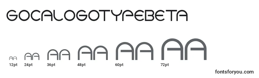 Размеры шрифта GocaLogotypeBeta