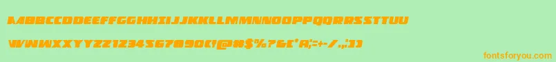 Weitere Informationen zur Policecruisercondital-Schriftart Policecruisercondital-Schriftart – Orangefarbene Schriften auf grünem Hintergrund