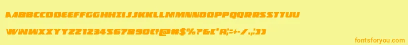 Policecruisercondital-Schriftart – Orangefarbene Schriften auf gelbem Hintergrund