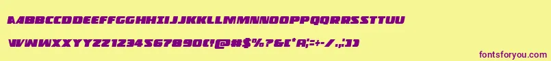 Policecruisercondital Font – Purple Fonts on Yellow Background