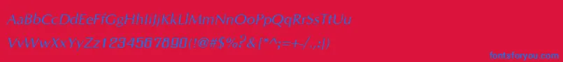 IrisupcItalic Font – Blue Fonts on Red Background