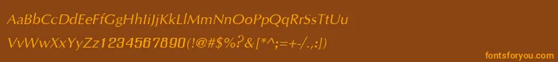 IrisupcItalic Font – Orange Fonts on Brown Background