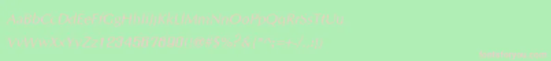 IrisupcItalic Font – Pink Fonts on Green Background