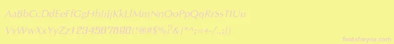 IrisupcItalic Font – Pink Fonts on Yellow Background