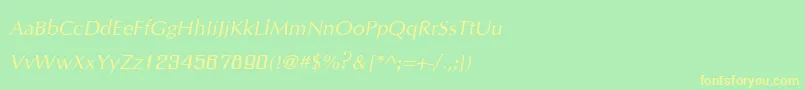 IrisupcItalic Font – Yellow Fonts on Green Background