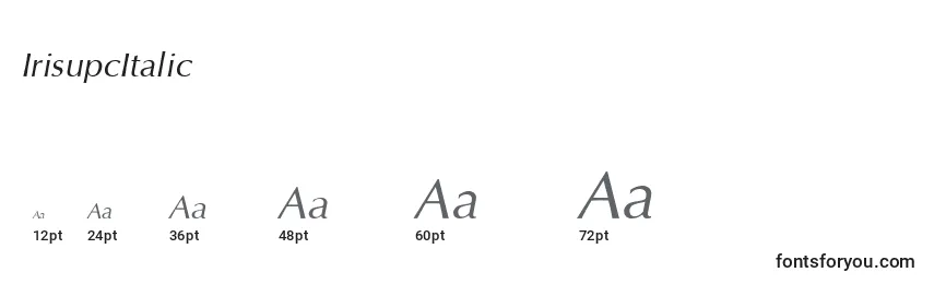 IrisupcItalic Font Sizes