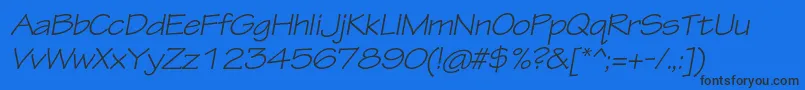 TektonproExtobl-Schriftart – Schwarze Schriften auf blauem Hintergrund