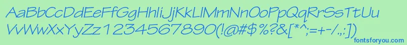 TektonproExtobl Font – Blue Fonts on Green Background