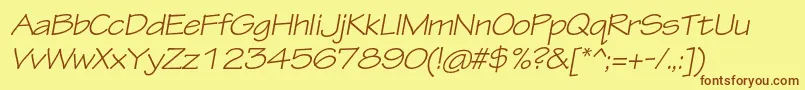 TektonproExtobl Font – Brown Fonts on Yellow Background