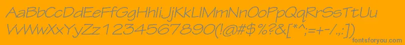 TektonproExtobl-Schriftart – Graue Schriften auf orangefarbenem Hintergrund