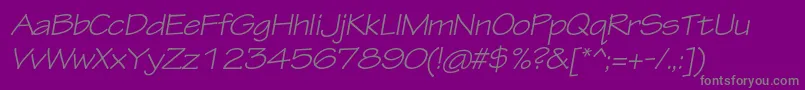 フォントTektonproExtobl – 紫の背景に灰色の文字