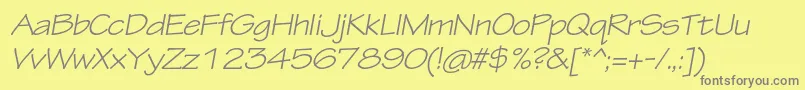 TektonproExtobl Font – Gray Fonts on Yellow Background