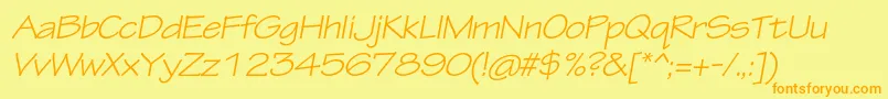 TektonproExtobl Font – Orange Fonts on Yellow Background