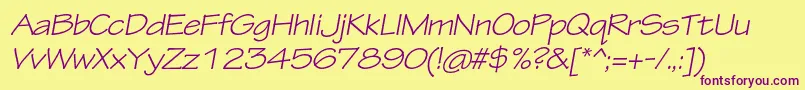 TektonproExtobl Font – Purple Fonts on Yellow Background