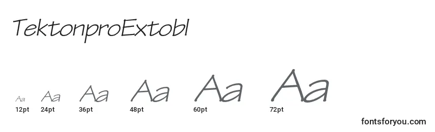 TektonproExtobl Font Sizes