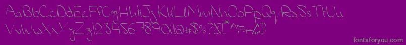 MsHand-Schriftart – Graue Schriften auf violettem Hintergrund