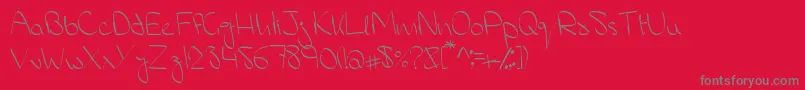 MsHand Font – Gray Fonts on Red Background