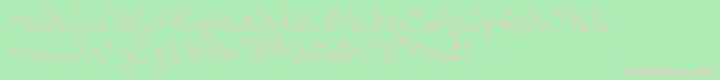 MsHand Font – Pink Fonts on Green Background