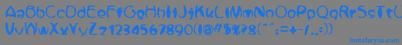 Zone23Fisheye Font – Blue Fonts on Gray Background