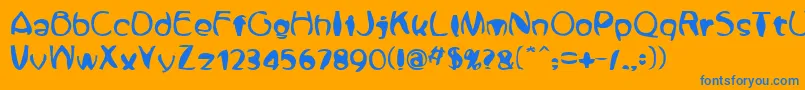 Zone23Fisheye Font – Blue Fonts on Orange Background