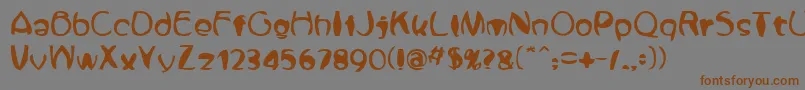Zone23Fisheye Font – Brown Fonts on Gray Background