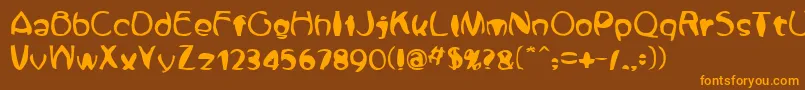 Zone23Fisheye Font – Orange Fonts on Brown Background