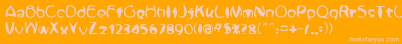 Zone23Fisheye Font – Pink Fonts on Orange Background
