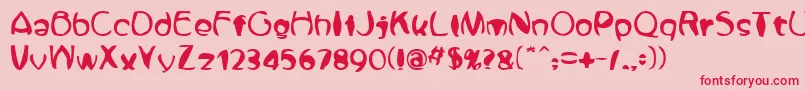 Zone23Fisheye Font – Red Fonts on Pink Background