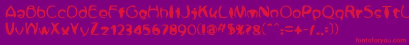 Zone23Fisheye-Schriftart – Rote Schriften auf violettem Hintergrund