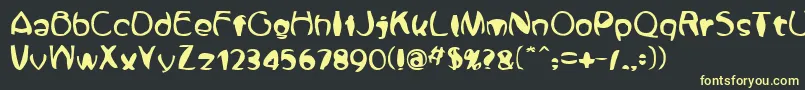 Zone23Fisheye Font – Yellow Fonts on Black Background