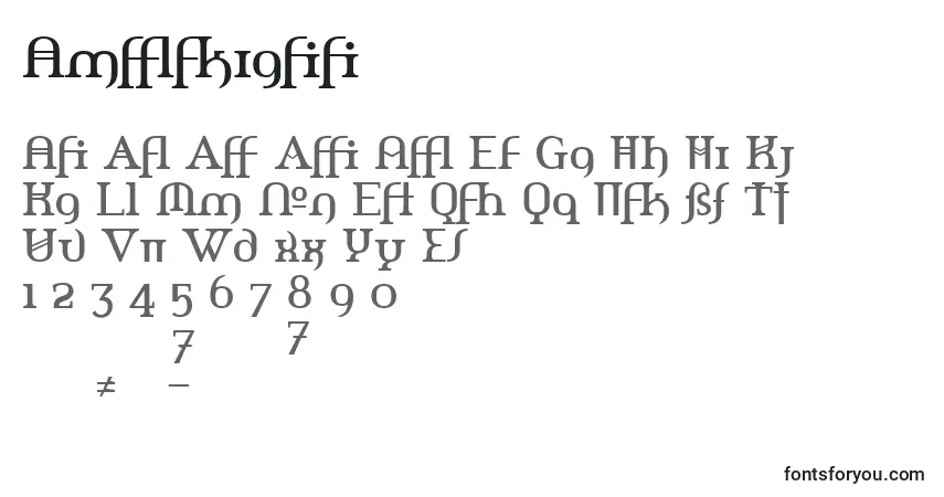 Шрифт Amerikaa – алфавит, цифры, специальные символы