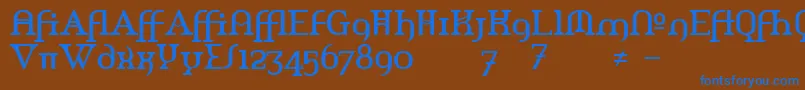 Amerikaa Font – Blue Fonts on Brown Background