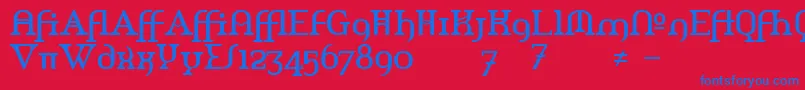 Amerikaa Font – Blue Fonts on Red Background