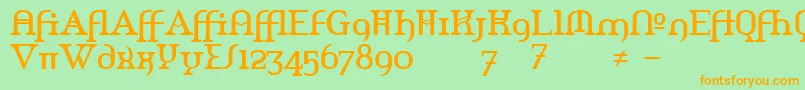 Amerikaa Font – Orange Fonts on Green Background
