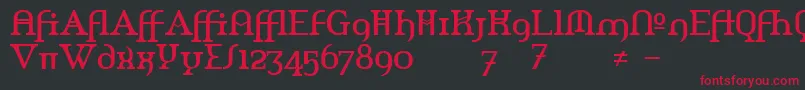 フォントAmerikaa – 黒い背景に赤い文字