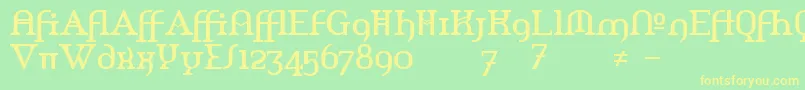 Amerikaa Font – Yellow Fonts on Green Background
