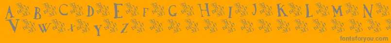 DadaAntiquerist-Schriftart – Graue Schriften auf orangefarbenem Hintergrund