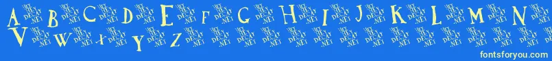 DadaAntiquerist Font – Yellow Fonts on Blue Background