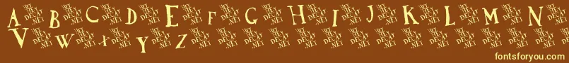 DadaAntiquerist-Schriftart – Gelbe Schriften auf braunem Hintergrund