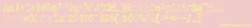 Applestormxbdfax-Schriftart – Gelbe Schriften auf rosa Hintergrund