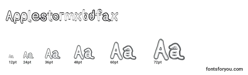 Размеры шрифта Applestormxbdfax