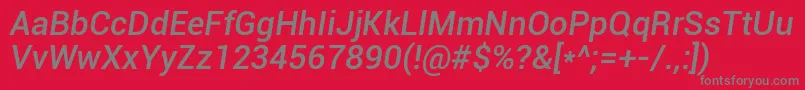 RobotoMediumItalic Font – Gray Fonts on Red Background